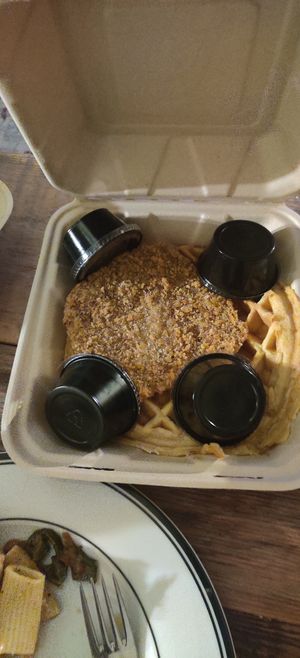 Chicken and waffle at Souley Vegan in San Francisco