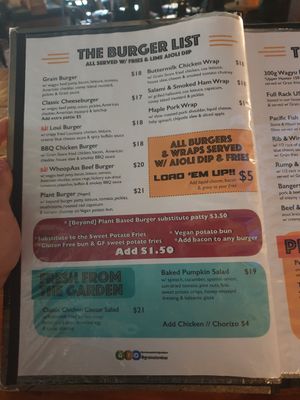 Menu at The Grain Store in Newcastle