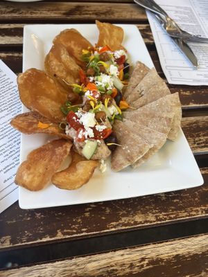 Olive hummus - just order without feta cheese    at Wallace's at the Greenhouse in Homosassa