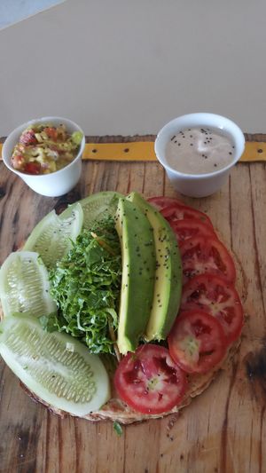 I-tal Salad .Lime.Chia.Guacamole.Hummus at Sativa Café Zanzibar in Zanzibar