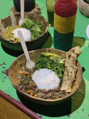 Mahagarwe - local stew - with chapati at Sativa Café Zanzibar in Zanzibar