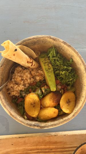 Bowl with plantain   at Sativa Café Zanzibar in Zanzibar