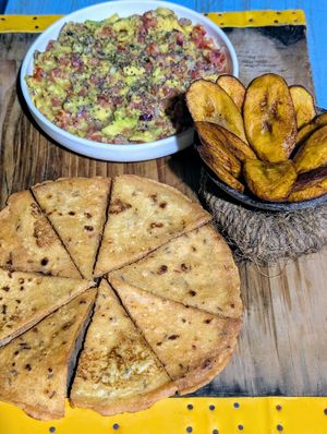 Guacamole with plantains at Sativa Café Zanzibar in Zanzibar