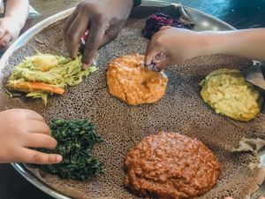 Ethiopian Platter at Tribearth  in Diani Beach