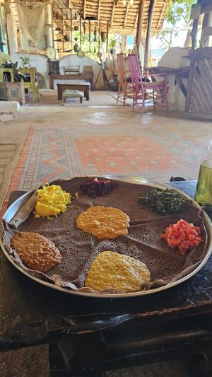 Veg Ethiopian platter  at Tribearth  in Diani Beach