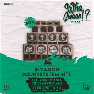 Wha Gwaan Diani 2.0!?

Reggae & Dancehall Soundsystem Event
Experience Reggae Music on a real Soundsystem and feel the Vibration.

Vibes, Food and Drinks guaranteed!
 at Tribearth  in Diani Beach