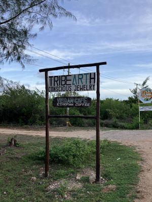 Look for this sign!   at Tribearth  in Diani Beach