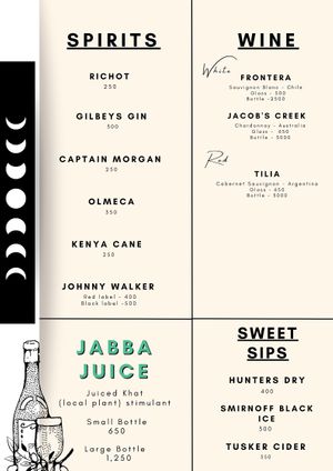 New Tribearth Vegan Boutique Cafe Menu at Tribearth  in Diani Beach