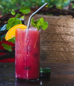 Hibiscus & Orange Iced Tea Served With Homemade Syrup at Tribearth  in Diani Beach