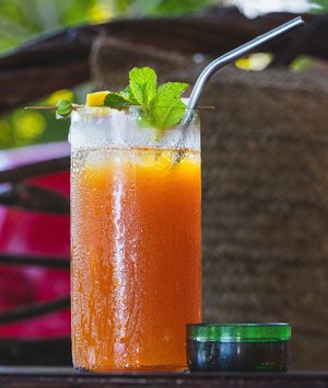 Fresh Lemon Iced Tea Served With Homemade Syrup at Tribearth  in Diani Beach