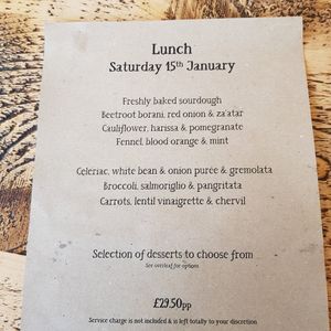 Menu at Riverford Field Kitchen Restaurant in Buckfastleigh