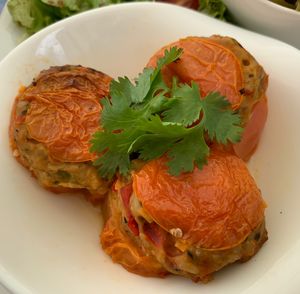 Stuffed tomatoes  at Café d'Hautvillers in Hautvillers