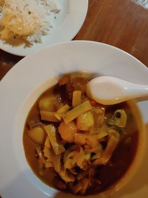 Vegetable Curry is SPECIAL, not some weak milky offering at Bandung Indonesian Restaurant in Madison