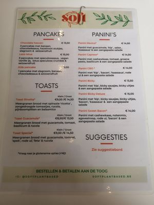 Menu food at SOFT in Beringen