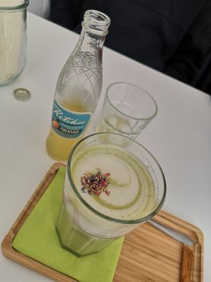 Matcha latte at SOFT in Beringen
