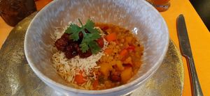 Dahl with rice at Strandhotel Restaurant in Weissensee