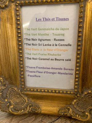 Tea menu at Kitsch Café in Epernay