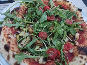 Vegan pizza at Disco House Funky Pizza in Palafrugell