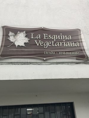 Outside (top of building) at La Mesa Vegetariana in Bogota