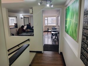 Restaurant - upstairs at La Mesa Vegetariana in Bogota