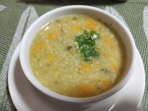 Quinoa soup - Menu of the day at La Mesa Vegetariana in Bogota