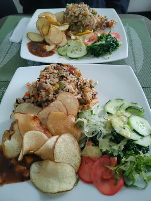 Menu of the day - Main dish at La Mesa Vegetariana in Bogota