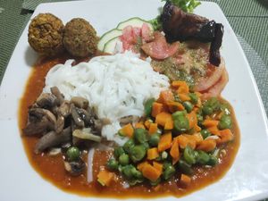 Meal of the day at La Mesa Vegetariana in Bogota