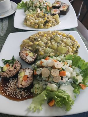 Menu of the day - Main dish at La Mesa Vegetariana in Bogota