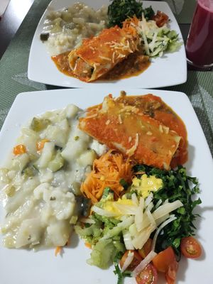 Menu of the day - Main dish at La Mesa Vegetariana in Bogota