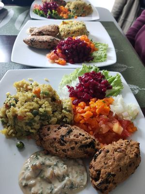 Menu of the day - Main dish at La Mesa Vegetariana in Bogota