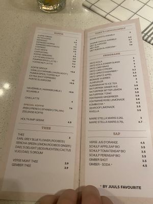  Organic drinks and almond, soy and oat milk for coffees. at Juuls Domburg in Domburg