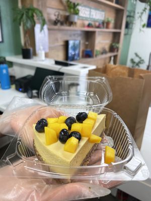 Mango cheesecake  at North Beach Juicery in San Clemente