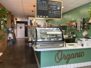 Restaurant counter  at North Beach Juicery in San Clemente