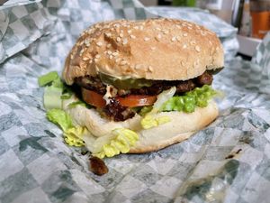Double classic burger   at Grilled! in Brooklyn