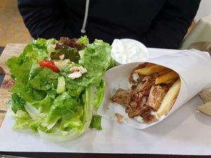 The ultimate greek gyro at Inga's Veggie Heaven in Nicosia