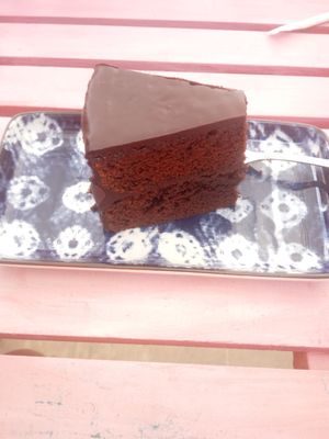 Chocolate Fudgecake at Inga's Veggie Heaven in Nicosia