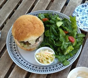 Mr. Beluga, an amazing burger made out of lentils. at Inga's Veggie Heaven in Nicosia
