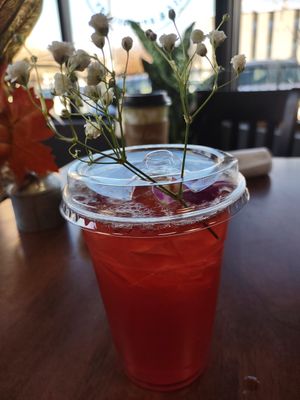 Hibiscus tea!  Nice display and tasty. at Hue Cafe & Apothecary in Owings Mills