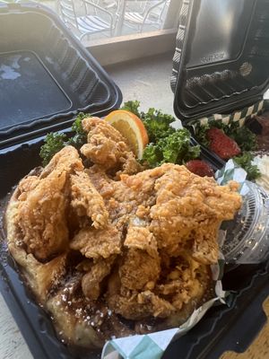 Chicken & Waffles  at Hue Cafe & Apothecary in Owings Mills