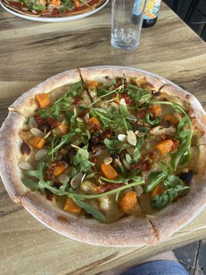 Veggie pizza (garlic base)  at Hemingway's Brewery in Port Douglas