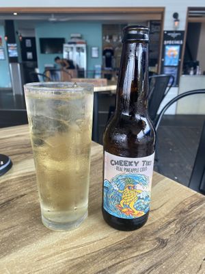 Pineapple cider   at Hemingway's Brewery in Port Douglas