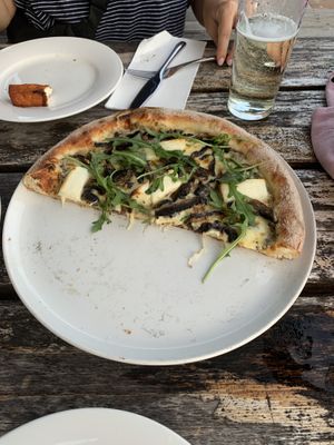 1/2 mushroom truffle pizza  Couldn’t wait to take a pic.   at Hemingway's Brewery in Port Douglas