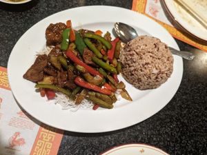 Spicy Veggie Mongolian Beef at Chef Kenny's Vegan Dim Sum in Las Vegas