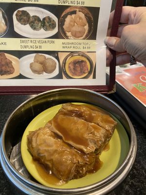 Mushroom tofu roll at Chef Kenny's Vegan Dim Sum in Las Vegas