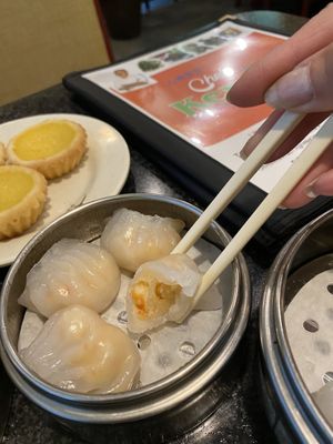 Inside shrimp dumplings at Chef Kenny's Vegan Dim Sum in Las Vegas