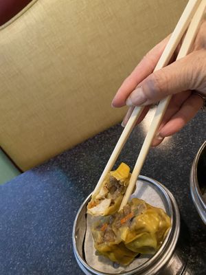 Inside tofu mushroom rolls at Chef Kenny's Vegan Dim Sum in Las Vegas