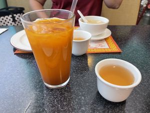 Thai iced tea at Chef Kenny's Vegan Dim Sum in Las Vegas