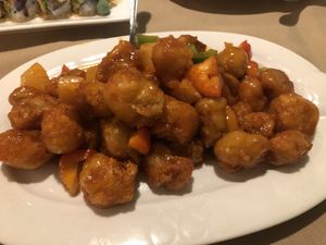 Sweet and sour “chicken”  at Chef Kenny's Vegan Dim Sum in Las Vegas