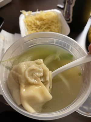Wontons inside wonton ramen lol  at Chef Kenny's Vegan Dim Sum in Las Vegas