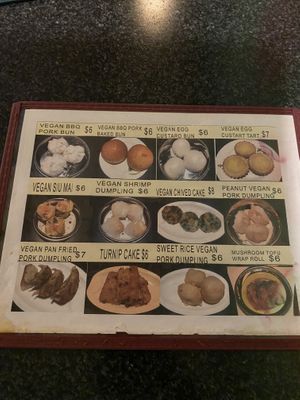 Dim sum choices  at Chef Kenny's Vegan Dim Sum in Las Vegas